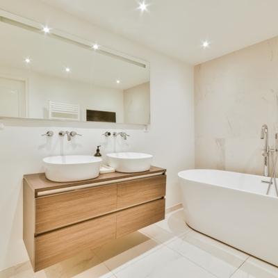 Large Custom Mirror in Full Bath