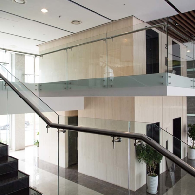 Glass Railing in a Business Space
