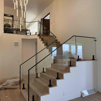 Stairs Spigots with Cap Rail Black 1