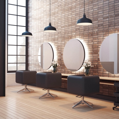 Large Circle Mirrors in Salon