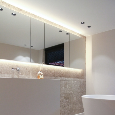 Wide Custom Mirrors in Full Bath