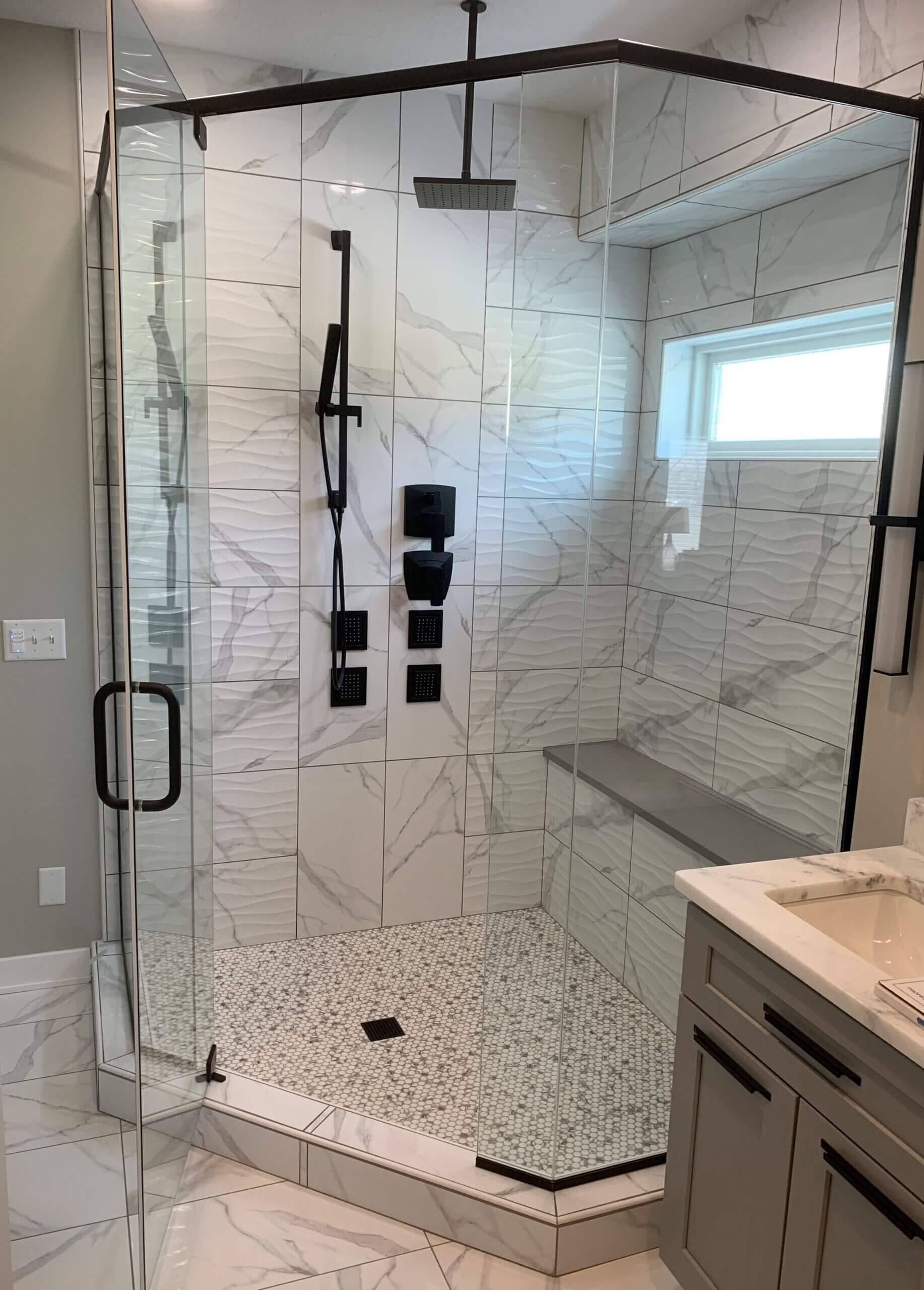Custom Angled Shower Door