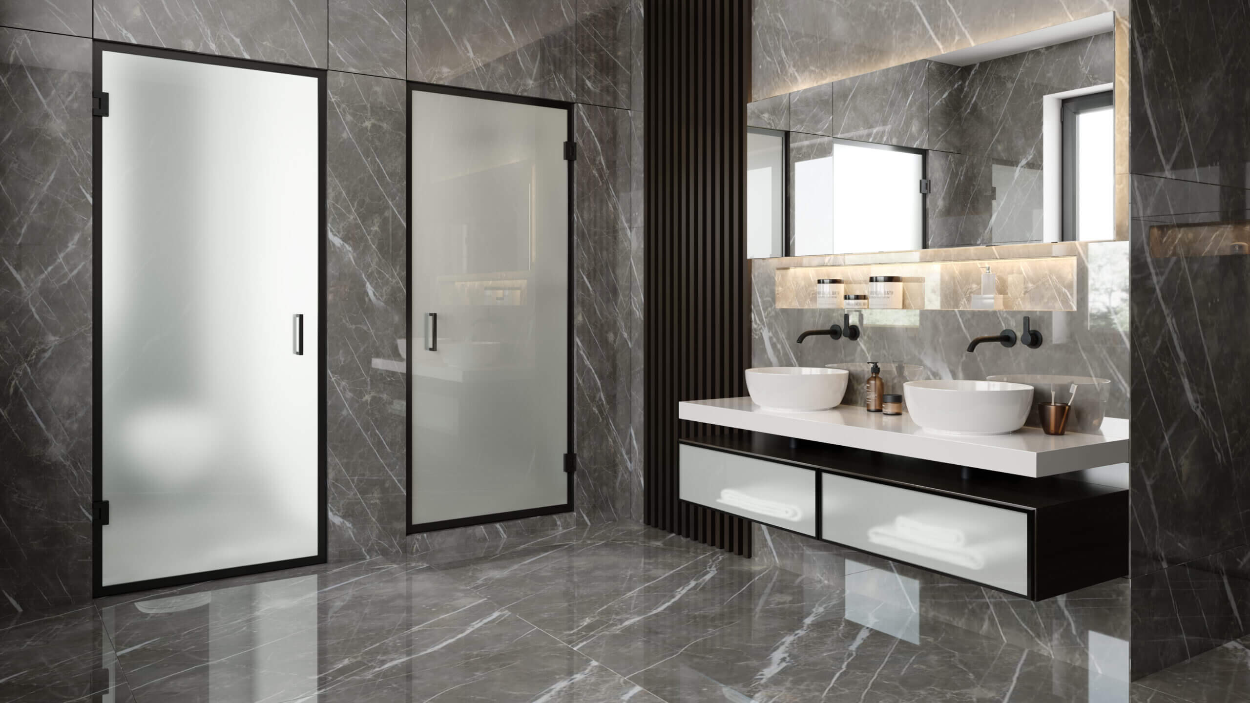 Custom Frosted Shower Doors