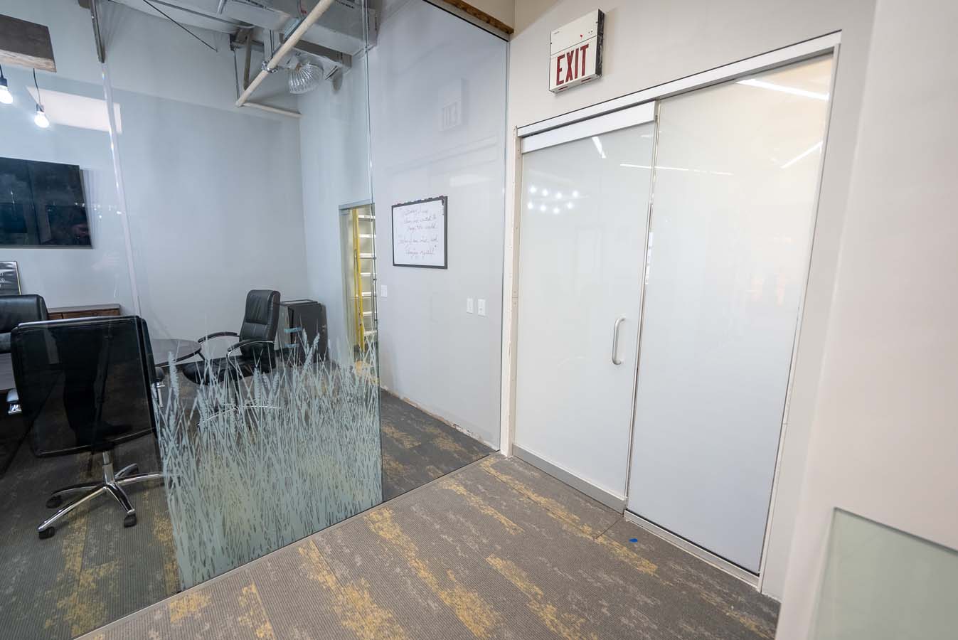 Glass Office Doors and Dividing Wall