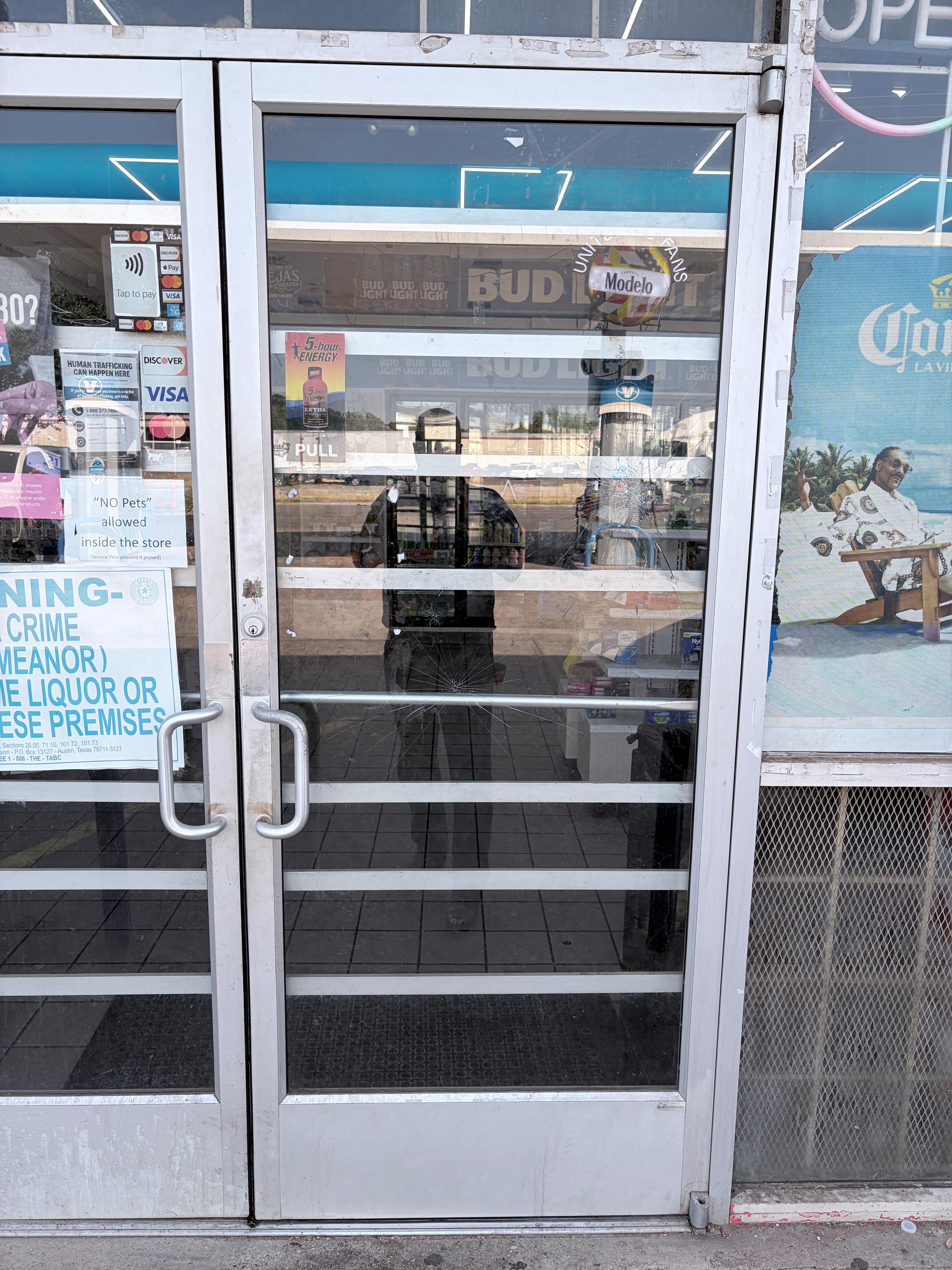 Valero Storefront door glass replacement