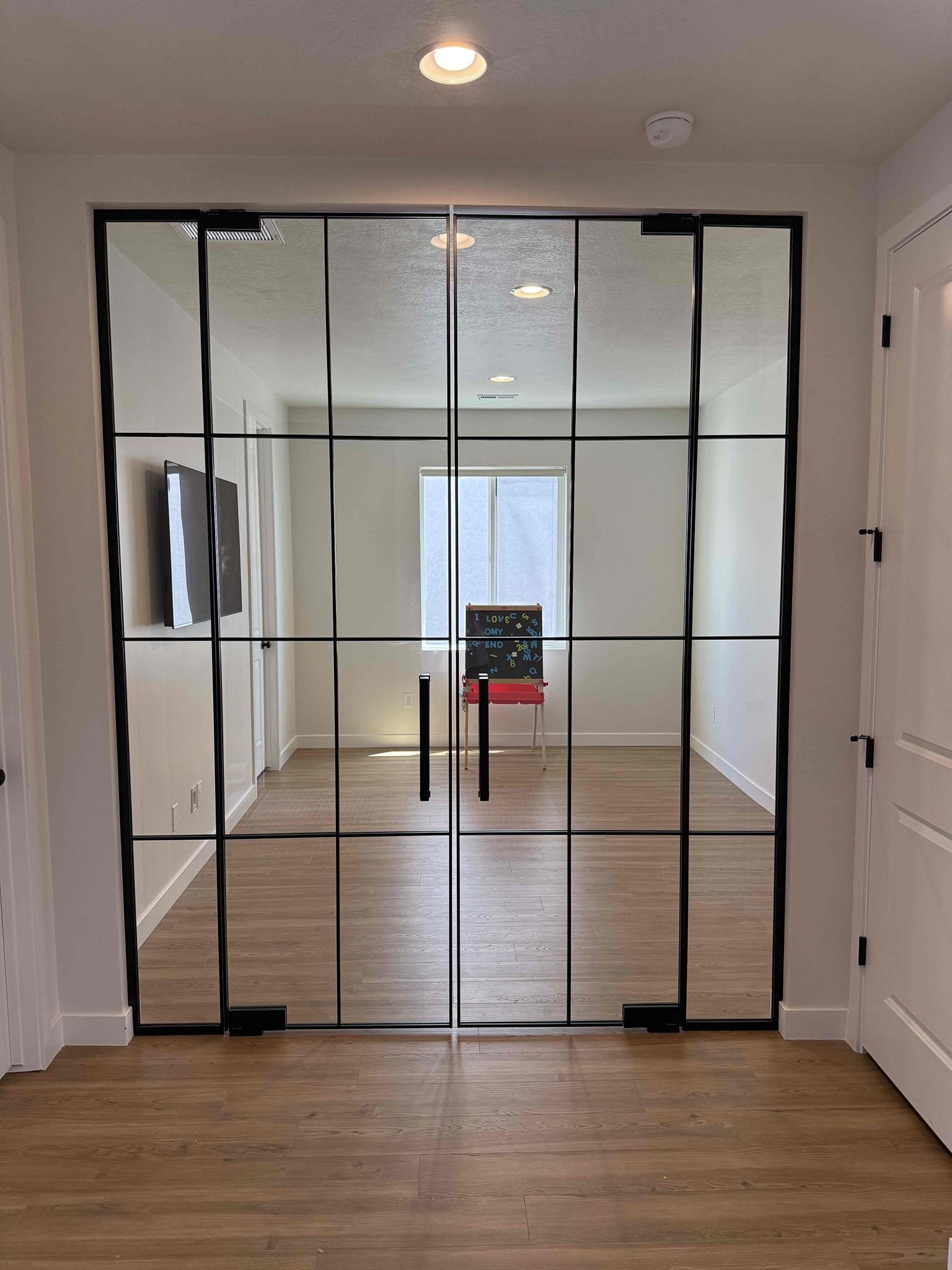 Gridded Double-Swing Doors
