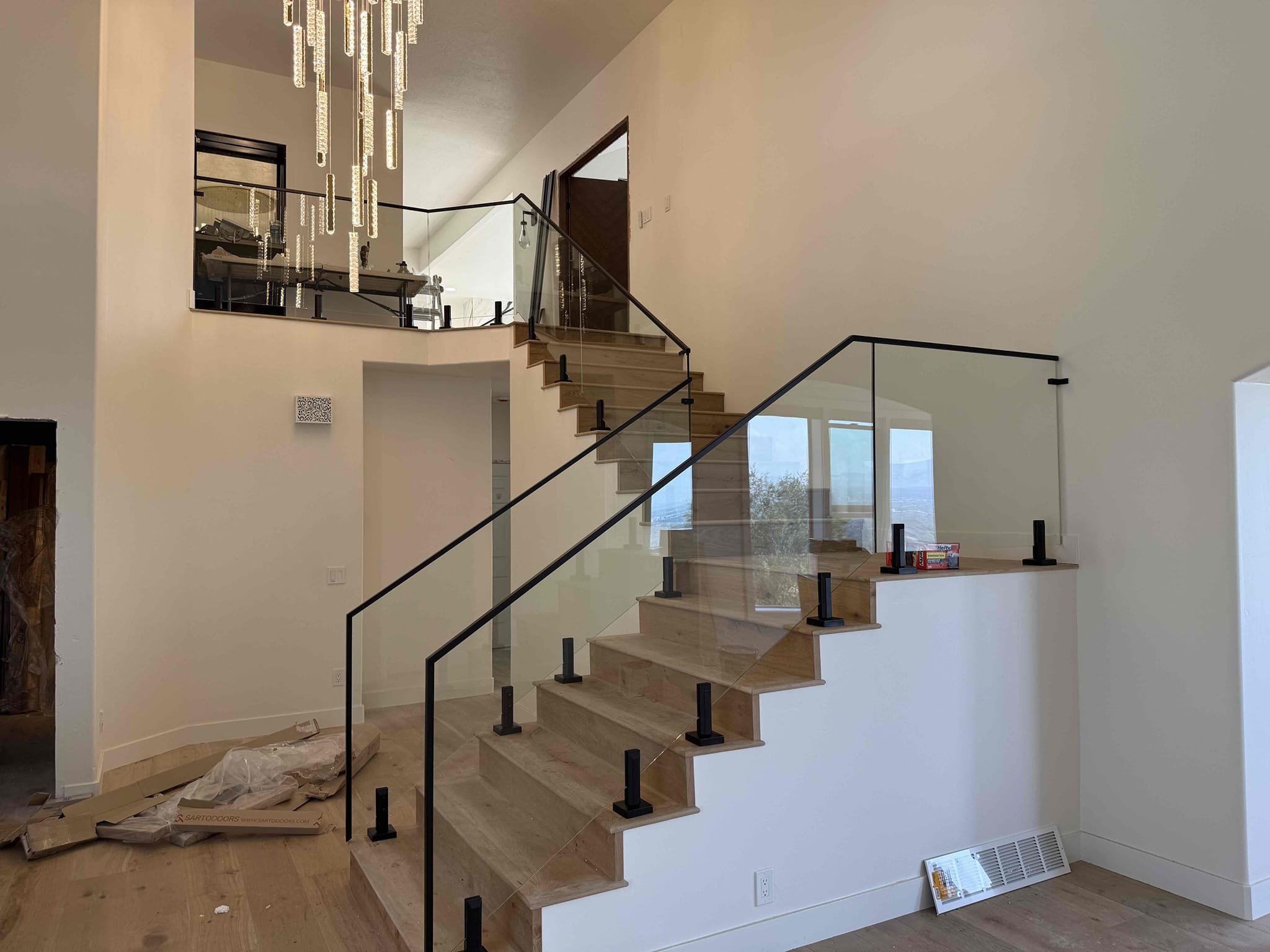 Stairs Spigots with Cap Rail Black 1