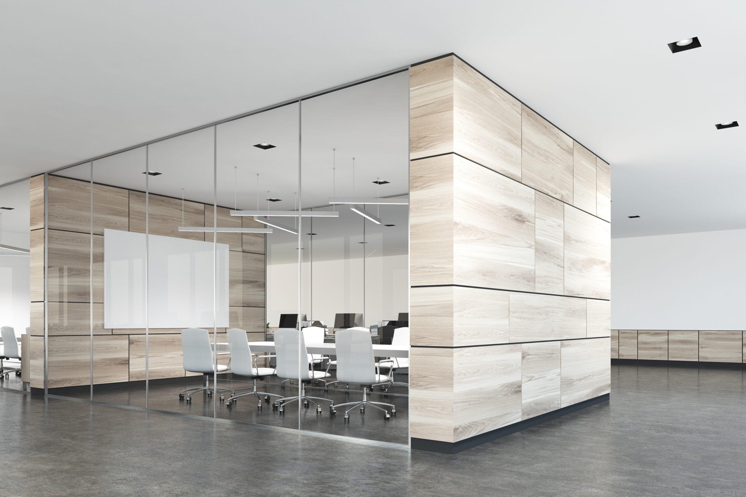 Office Meeting Room with Two Glass Walls