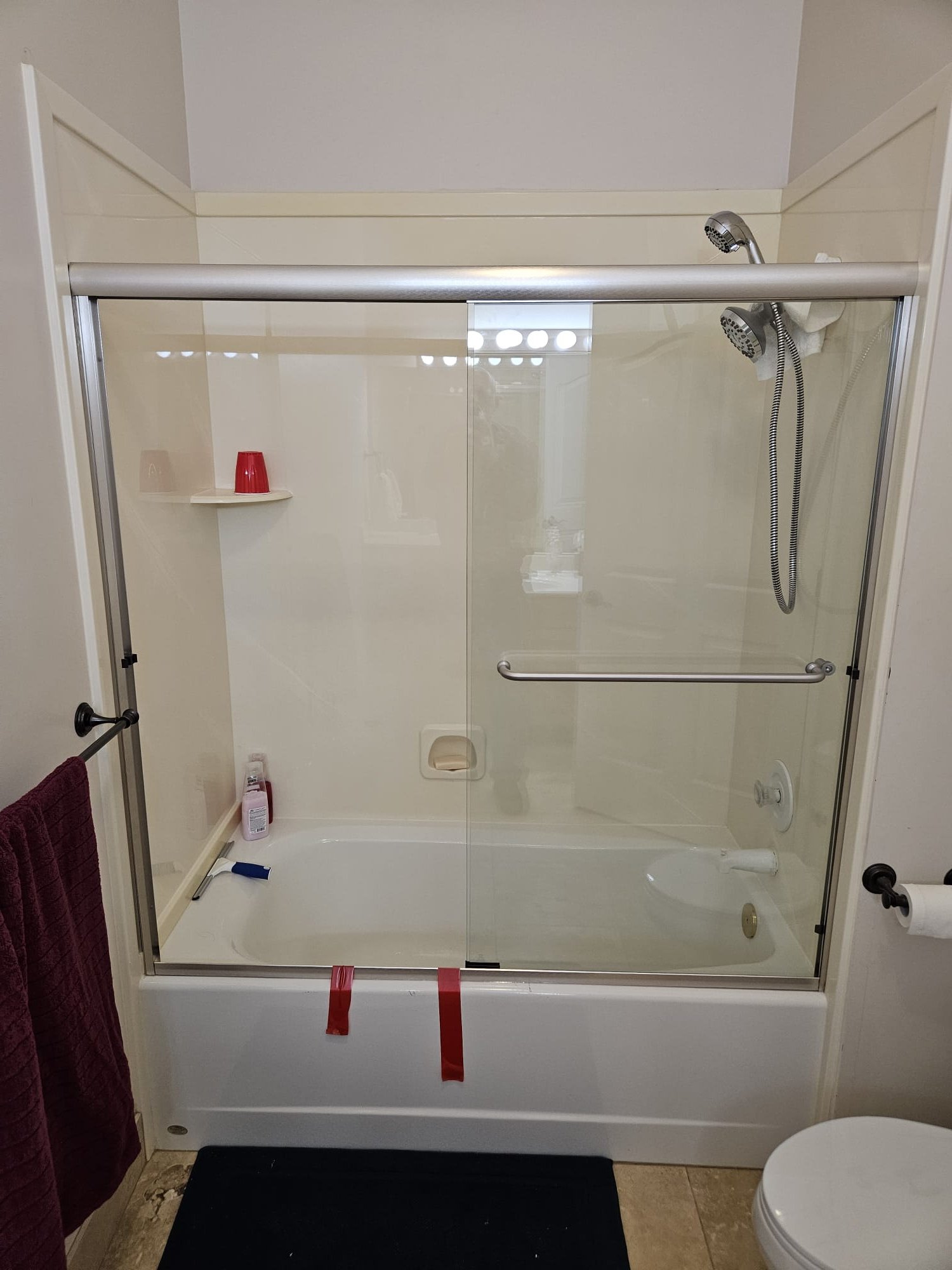 Framed Brushed Nickel Single Towel Bar Finger Pull 2