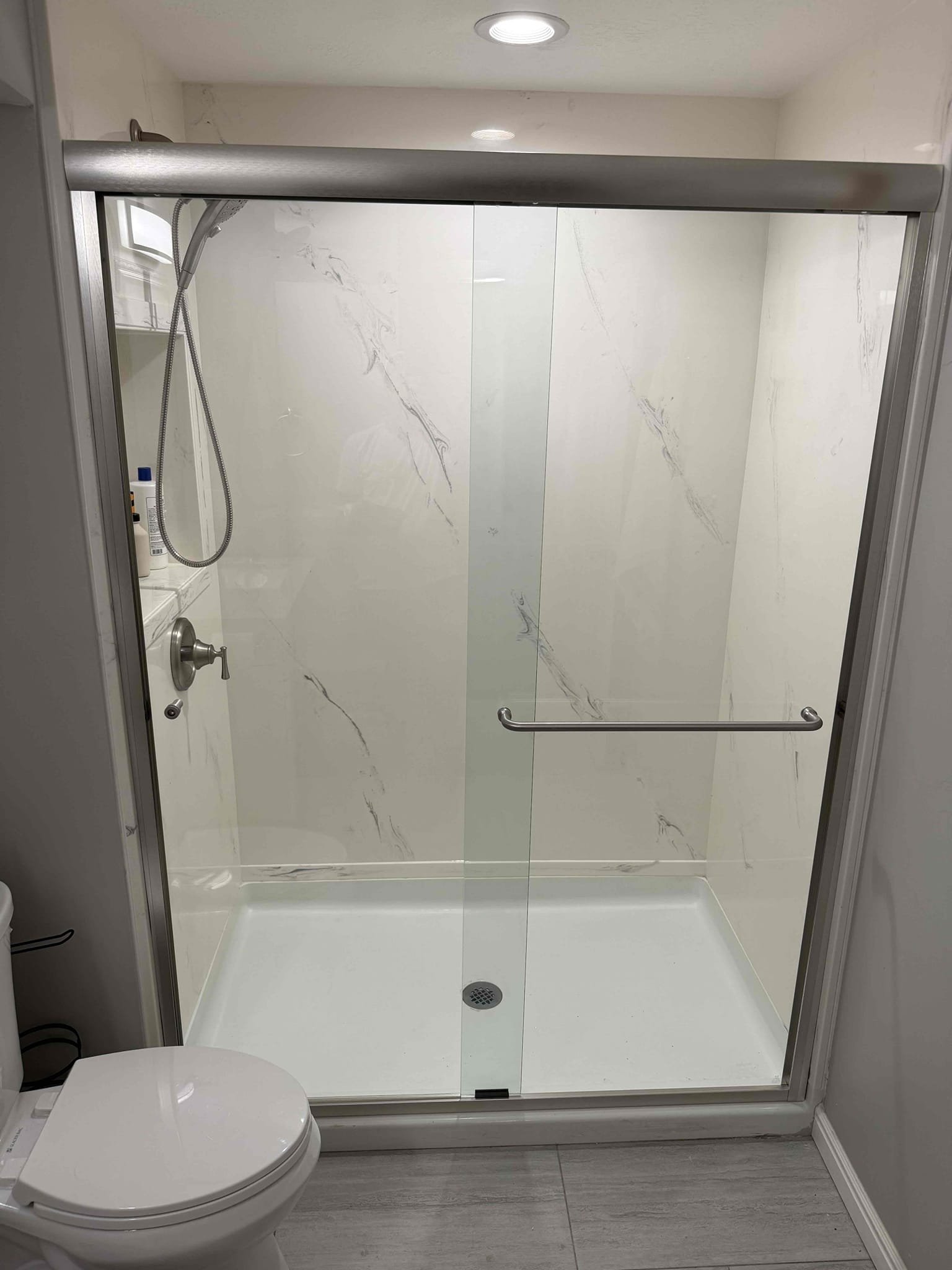 Framed Brushed Nickel Single Towel Bar Finger Pull