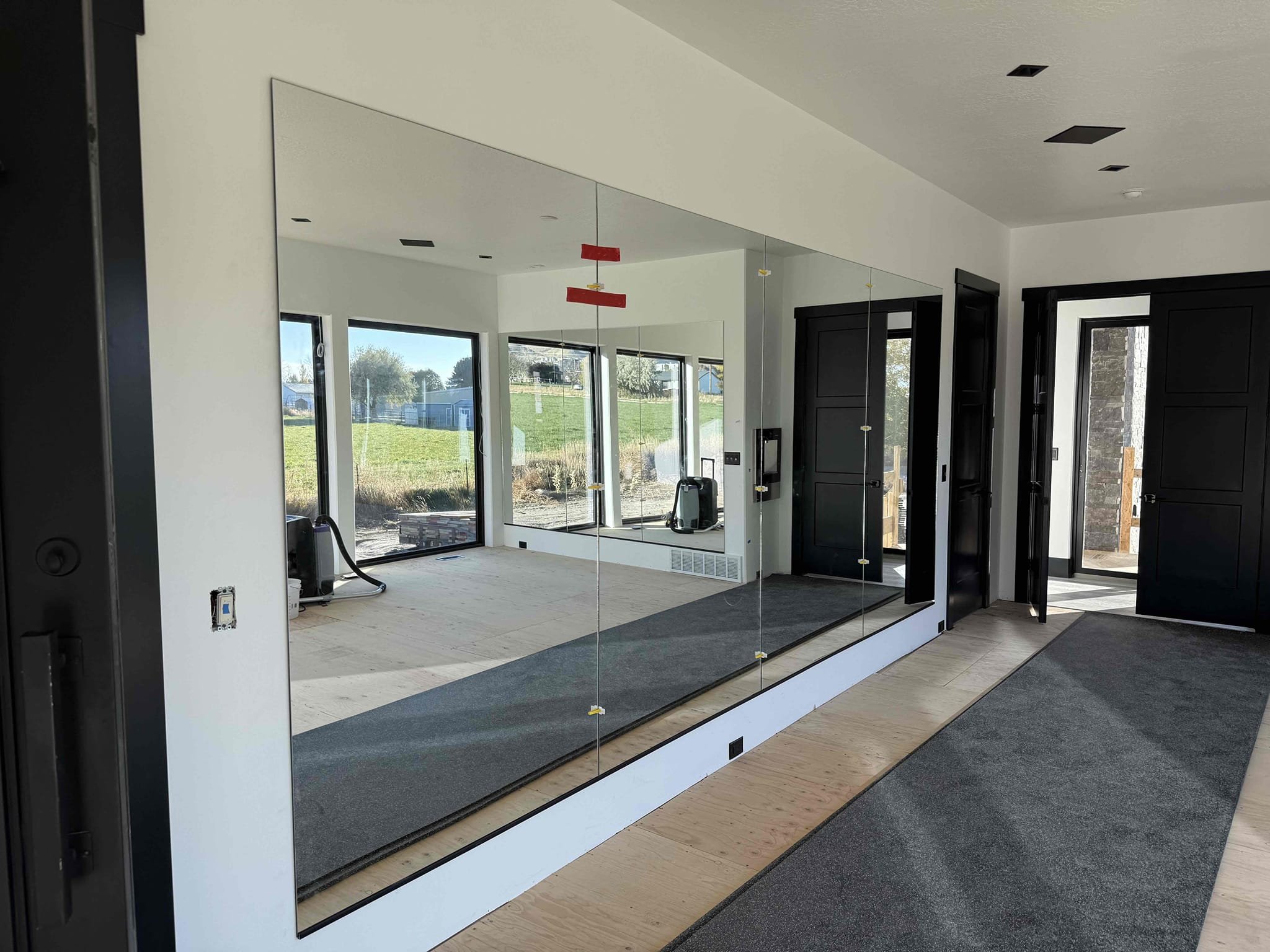 Gym Mirrors with Black J Bar2