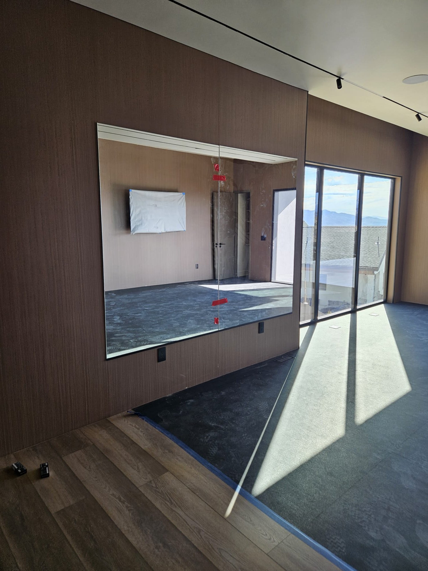 Gym Mirrors with Black J Bar 3