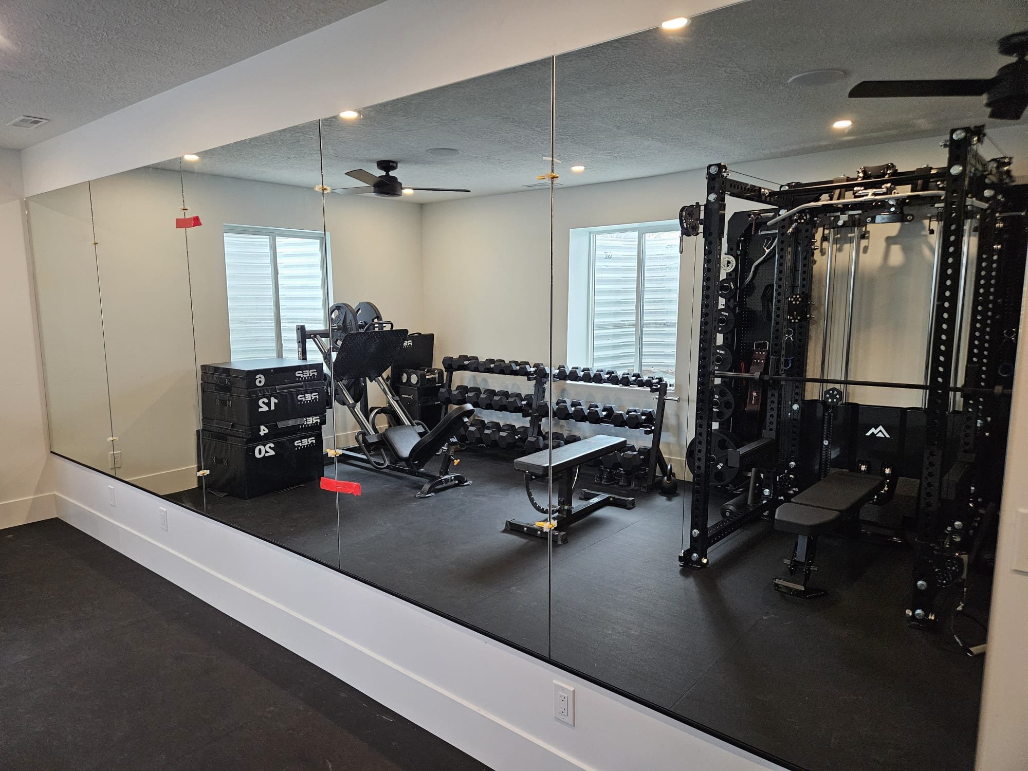Gym Mirrors with Black J Bar 5