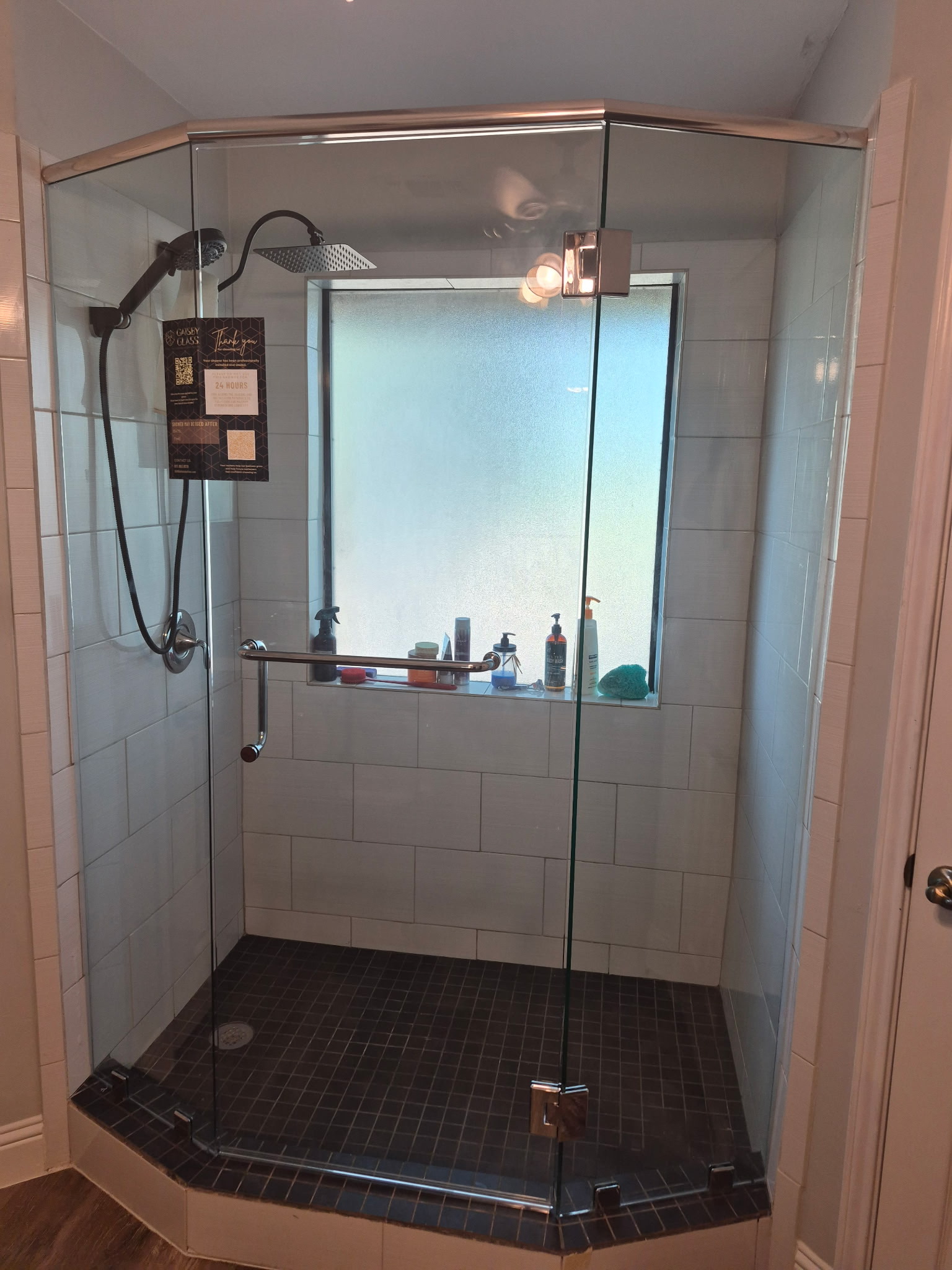 Glass shower enclosure installation in Arlington, TX